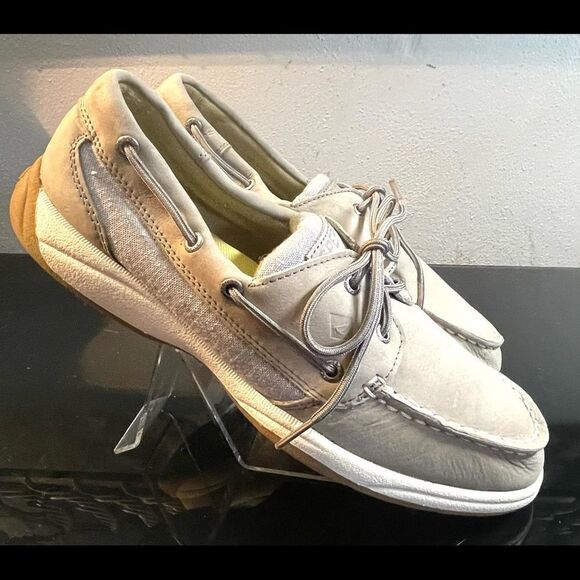 Sperry Top Sider Songfish STS 95674 Women’s Boat Shoes Leather Gray SZ 9.5 M - Picture 5 of 8